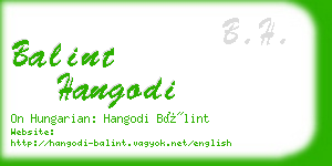 balint hangodi business card